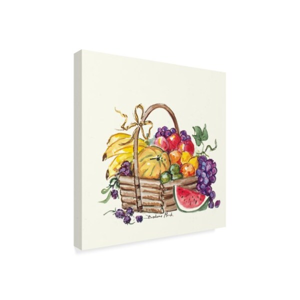 Barbara Mock 'Watermelon And Fruit Basket' Canvas Art,35x35